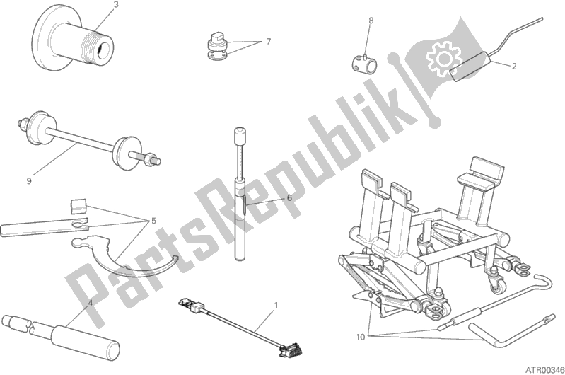 All parts for the Workshop Service Tools, Frame of the Ducati Diavel Xdiavel S Thailand 1260 2018